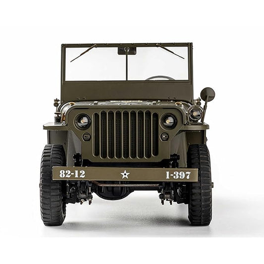 Rochobby RC Car 1/12 1941 MB Scaler 2-Speed Remote Control Military Vehicle, 4WD Off-Road Model Truck RC Rock Mini Crawler with Transmitter Battery and Charger – Green